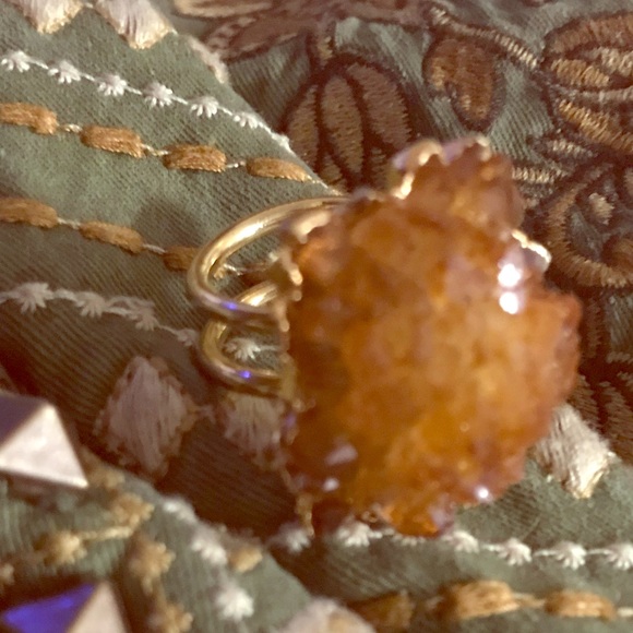 Raw Citrine, Crystal Cluster, Geo Ring, Lux Divine - Picture 6 of 8